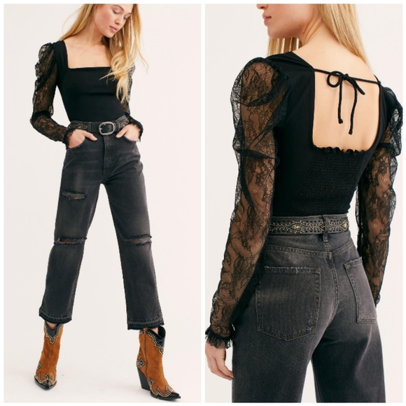 LAST1*NEW Free People High Waist  Distressed Jeans - Picture 5 of 7